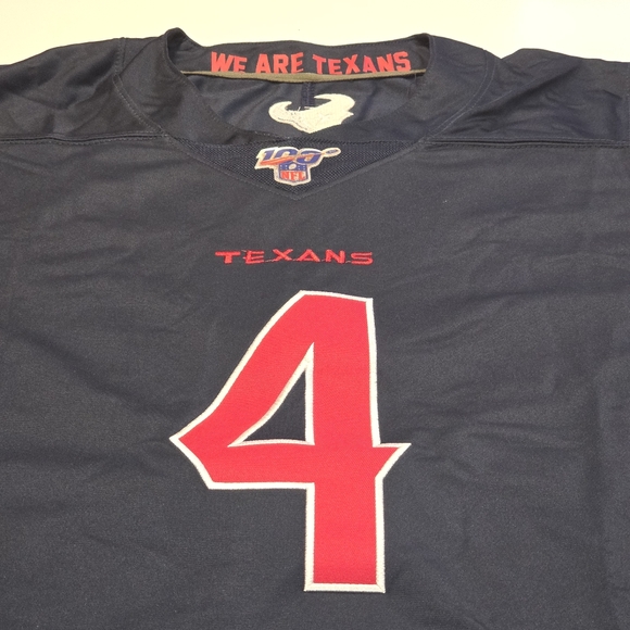 Nike On Fleld NFL 100 Years Houston Texans #4 Watson Stitched Jersey NWT - XL - Picture 1 of 8